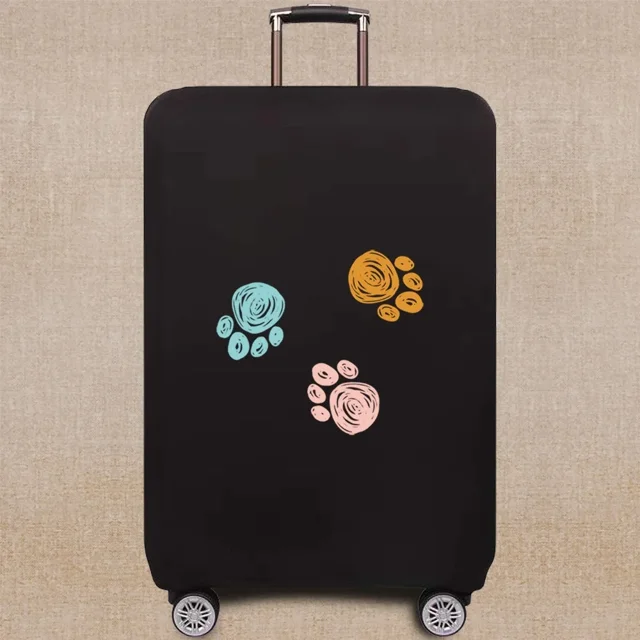 Travel Accessories Luggage Case Suitcase Dust Protective Cover 18-28 Inch Footprints Pattern Series Trolley Case Elastic Cover 8Footprints005 L