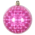 thumbnail image 2 of Vickerman 6" Cerise Glitter Reflector Ornament 2/Bag. These ornaments feature a reflective effect with a glitter stripe accent. They are the perfect addition to any holiday decorating project. Include, 2 of 2
