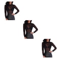 thumbnail image 4 of Qarigey Camiseta básica de mujer Camiseta de manga larga para mujer Cuello Tops Negro M Type1 NO1 Qarigey CBP193552, 4 of 6