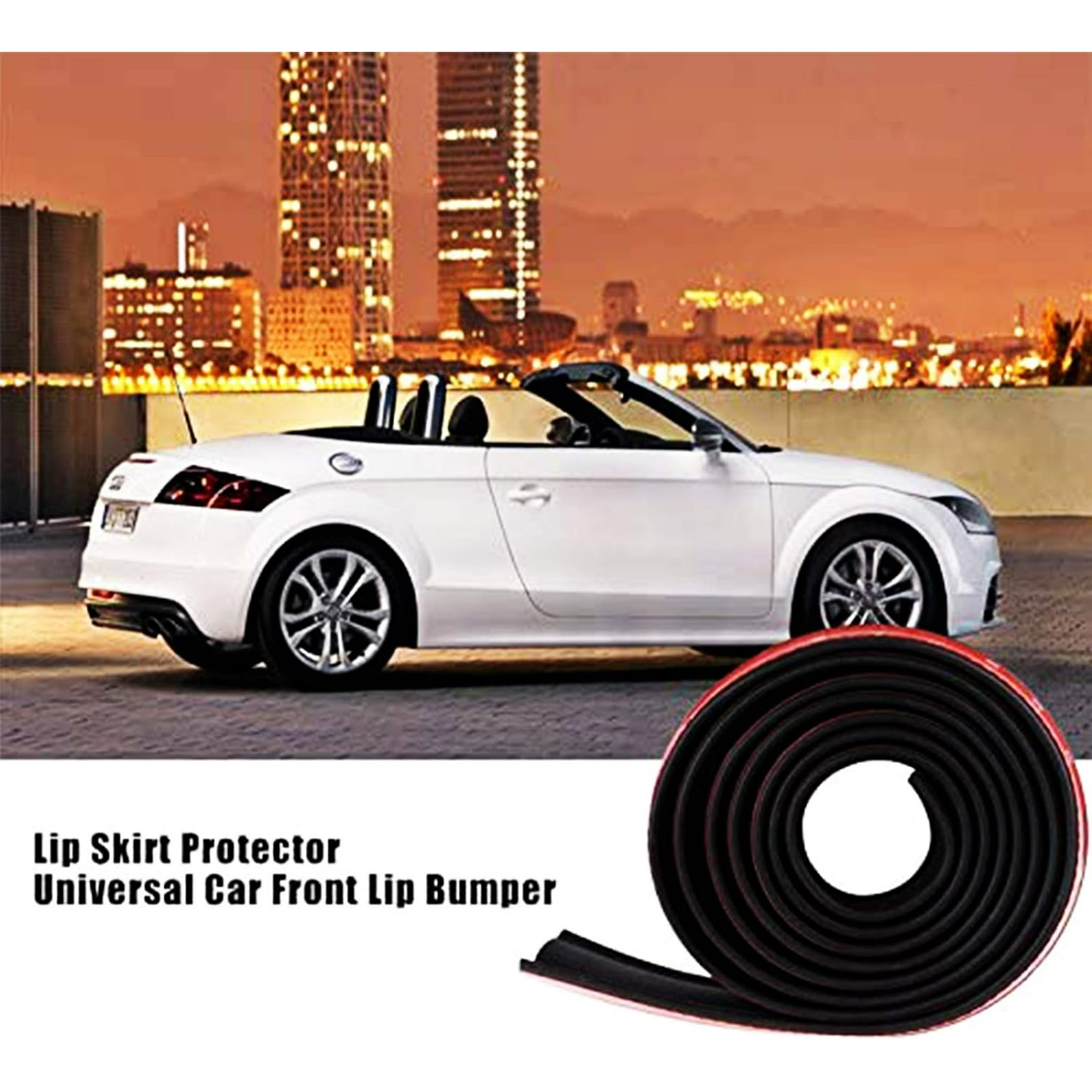 Protecteur de Pare Chocs avant de Voiture Aleatoire 98 Pouces 2.5m Noir Pare Chocs avant de Voiture Separateur de Levres en Caoutchouc Jupe de Levres avec Ruban Adhesif 3M Walmart