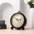 thumbnail image 3 of Alarm Clock Vintage Style Desk Clock Table Clock Decorative Quiet Non-Ticking Clock, 3 of 7