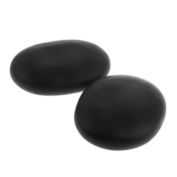 Wswqop 2 Pieces Black Hot Stones - Hot Massage Stone, Natural Energy Stone Rock for