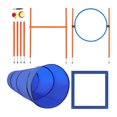 thumbnail image 1 of Dog Agility Exercise Set  Portable Dog Agility Training Equipment with Pause Box and 2 Balls  Durable Pet Outdoor Games with Agility Weave Poles and Jumping Ring for Dog Agility Course  M, 1 of 4