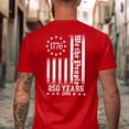 thumbnail image 4 of Havenx Men's 4th Of July Shirts Short Sleeve Crewneck Shirt American Flag Design Tshirts 250 Year American Anniversary Freedom Tee,Red XL, 4 of 4