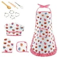thumbnail image 1 of GUANGHONG 11 Piece Children's Playhouse Kitchen Toy Apron Baking Tool Set Mini Kitchen Cake Apron, 1 of 6