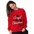 thumbnail image 4 of I'm The Angel On Top Christmas Tree Women Crewneck Sweatshirt Brisco Brands X, 4 of 6