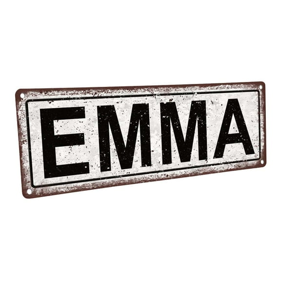 Emma 4"x12" Metal Sign, Wall Décor for Kids Room and Nursery