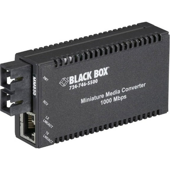 Black Box MultiPower LGC010A-R2 Transceiver/Media Converter - 1 x Network (RJ-45) - 1 x SC Ports - 850 nm Fiber - 10/100/1000Base-T, 1000Base-SX - 0.22 km - External, Rail-mountable, Rack-mountable...