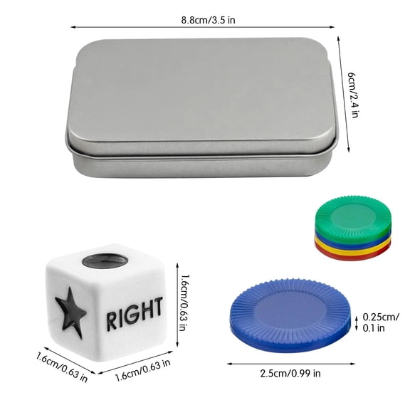 BEABOY Left Right Center Dice Game Set with 3 Dices 40 Colorful Chips