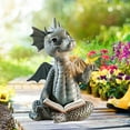 thumbnail image 3 of Livre de Lecture Statue de Résine de Dragon Jardin Extérieur Décoration de Dragon Mignon Lecture Décoration de Dragon pour patio Jardin Intérieur et Extérieur, 3 of 9