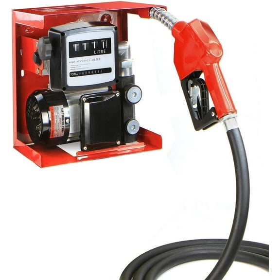Stark USA 110V 16GPM Oil/Fuel Transfer Pump, Self Priming With Display Meter, Discharge Hose & Fuel Nozzle Set