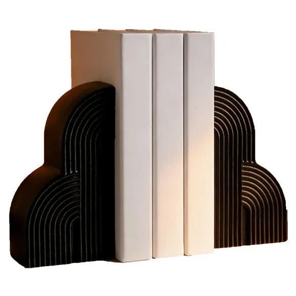 Bouts de Livres Décoratifs pour Livres Lourds, Ensemble de 2, Blanc, Serre-Livres Esthétiques en Nuage de Béton, Butée Boho pour Étagère de Maison Ou Bureau