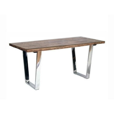 A&B Home Pavia Dining Table - 71" x 35.5" x 30" - Brown/Silver