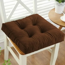 EazyTech Non-Slip Memory Foam Chair Cushion - Thickened Flock Seat Pad for Office Dining Room Car Floor Tatami & Desk Stool - Support for Long Sitting, 15in Coffee