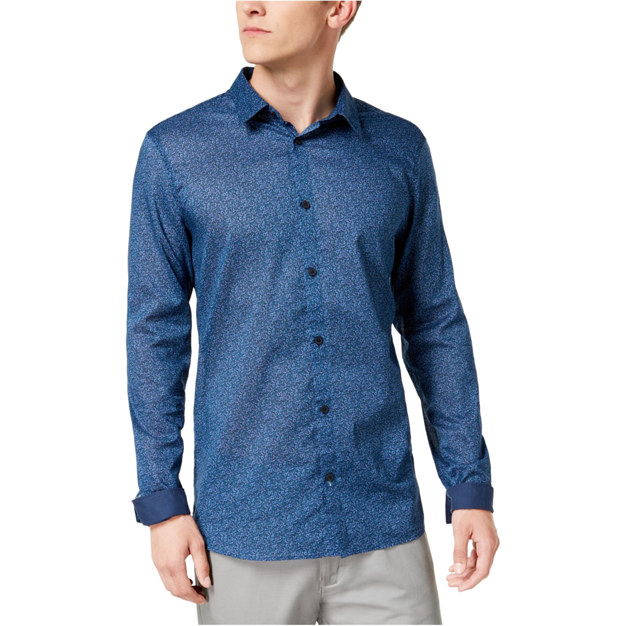 Calvin Klein - Calvin Klein Mens Floral Button Up Shirt - Walmart.com ...