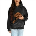 thumbnail image 2 of Stralyhd Cat Dog Pouch Hoodie for Women Oversized Dog Pouch Sweatshirts Velvet Pet Care Hoodie Hooded Small Animal Carrier Pullover Black XL, 2 of 5