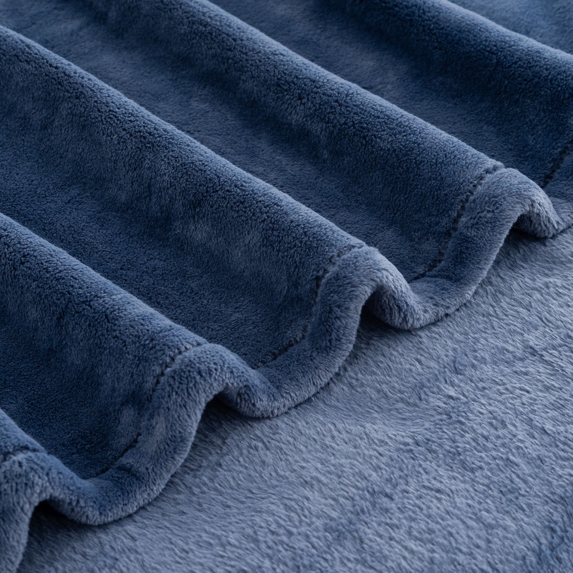 Berkshire Life Cozy Luxe Plush Bed Blanket Historical Blue