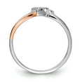 thumbnail image 2 of 14k White and Rose Gold Diamond Polished Double Heart Ring RM5724, 2 of 5