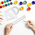 thumbnail image 5 of Triangular Ruler Set, Plastic Metric Inch Geometric Protractor Triangle Engineering Scale Drafting Ruler Kit, 5 of 8