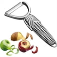 thumbnail image 1 of Pelador de Verduras Giratorio con y Cuchillas de Acero Inoxidable para Verduras, Frutas, Patatas, Zanahorias y Manzanas - Plateado, 1 of 5