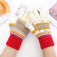 thumbnail image 4 of Women Men Warm Stretch Knitted Gloves Mittens Winter Keep Warm Christmas Snowflakes Print Knitting Golves Outdoor Riding Driving Mittens With Plus, 4 of 5