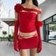 thumbnail image 5 of Camiseta Sin Tirantes 3D Flower Crop Tube Tops European Slim Fit Top Tee Ropa de verano (Rojo M) Cgtredaw Para estrenar, 5 of 5