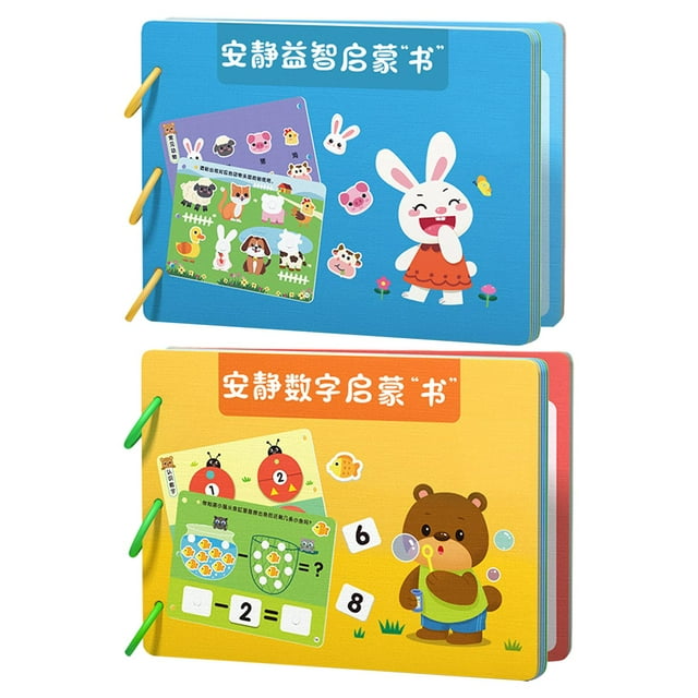 MERIGLARE Montessori Toy Easy Use Durable Early Learning Interaction Game Sticker Book C