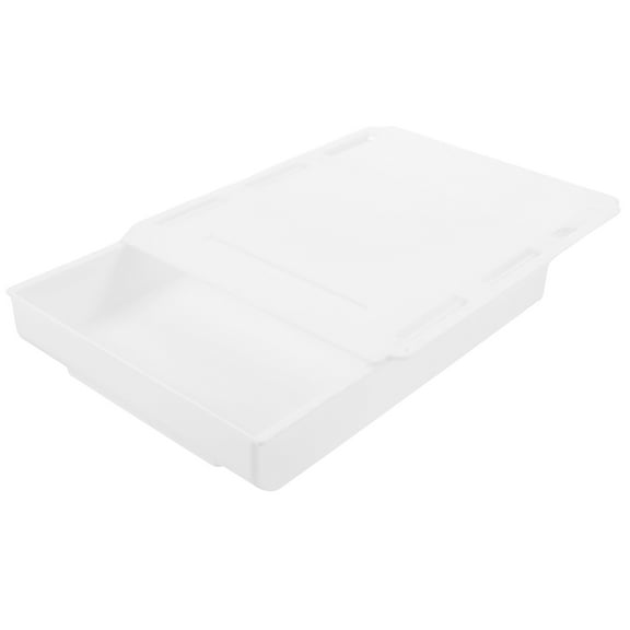 HOMEMAXS White Plastic Storage Box for Desk Organizing with Large Capacity Under Table Drawer 1 Piece