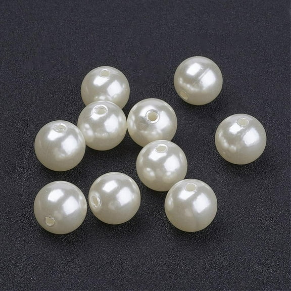 12MM Creamy White Color Imitation Pearl Loose Acrylic Beads Round Beads for DIY Fashion Kids Jewelry 12mm Hole: 2mm 100pc