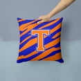 thumbnail image 2 of Carolines Treasures CJ1023-TPW1414 Letter T Initial Tiger Stripe - Blue Orange Fabric Decorative Pillow, 14Hx14W,, 2 of 4