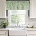 thumbnail image 3 of Sage Green Wildflowers Rod Pocket Curtain Valance, Modern Floral Butterfly Plant Farmhouse Window Valance for Living Room, Bedroom, Kitchen 60"W x 18"L, 3 of 9