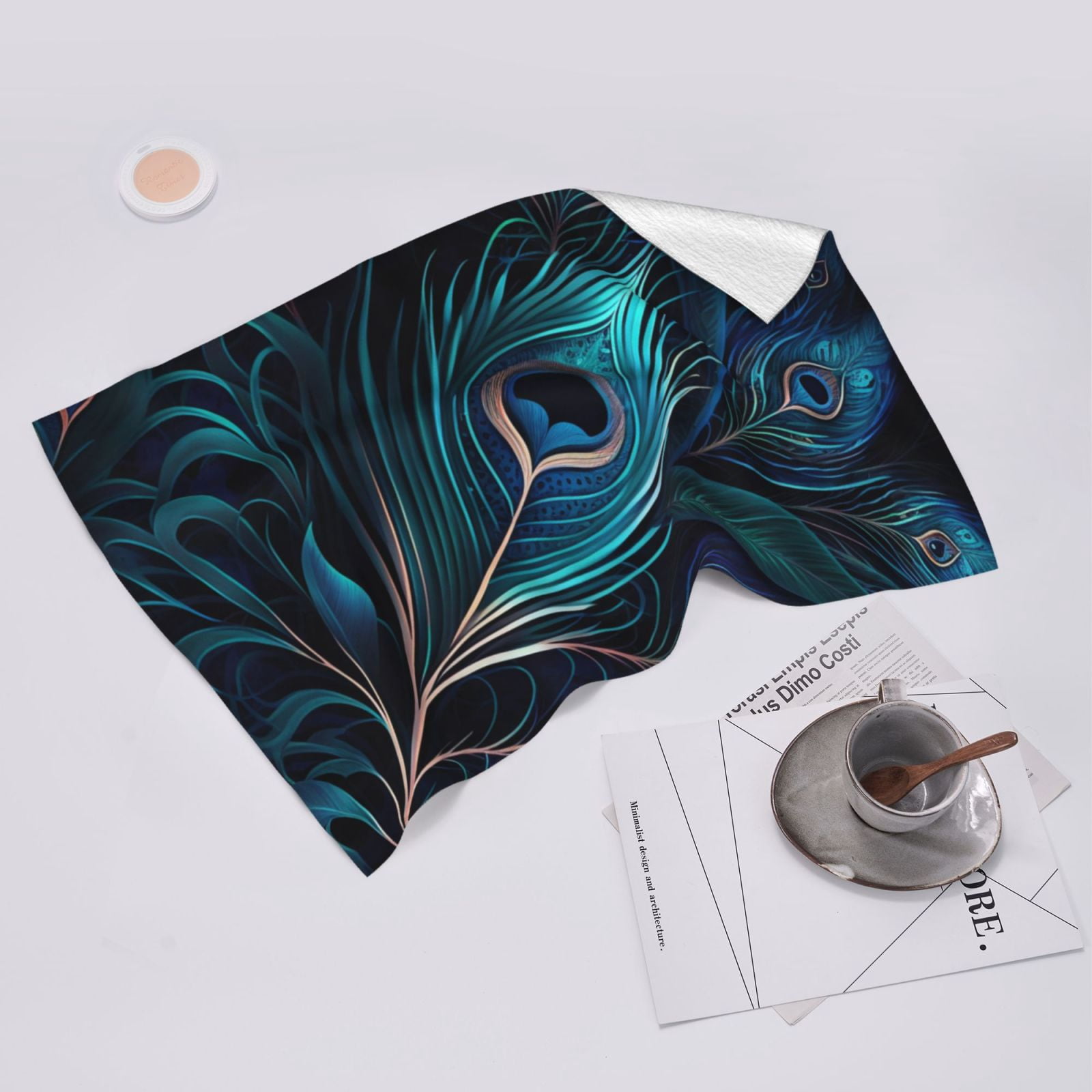 Peacock Feathers Cool Peafowl 27.5" x 16" Ultra Soft Hand Towel, Face Wash Cloth for Bathroom, Gym, Travel, Pool