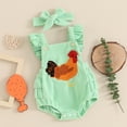 thumbnail image 2 of Newborn Baby Boy Girl Summer Outfits Corduroy Sleeveless Rooster Romper Farm Chicken Baby Overalls Bodysuit Infant Clothes, 2 of 7