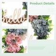 thumbnail image 4 of Spring Wreath for Front Door, Blue and Pink Silk Floral Wreath Vintage Half Round Design with Grapevine Base for Indoor Outdoor Decor, 4 of 5