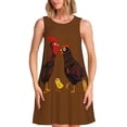 thumbnail image 1 of Xecao Poulet Animal de Ferme pour Robes d'Été pour Femmes Robes Décontractées de Plage Robes de Plage Sans Manches T-Shirt Robe Évasée avec Poches, 1 of 7