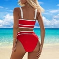 thumbnail image 4 of FAIWAD Womens 2 Piece Swimsuits Sports Color Block Bikini Sets Removable Bra Pad Full Coverage Bathing Suits for Girls, 4 of 5