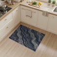 thumbnail image 2 of ODIKA 3'x5' Washable Accent Rug Pet Friendly, Non-Shedding Mat Grey Abstract Wavy Fluid Ribbon Border Yellow Interlocking Navy Flowing Dynamic for Bedside, Bedroom, 2 of 7