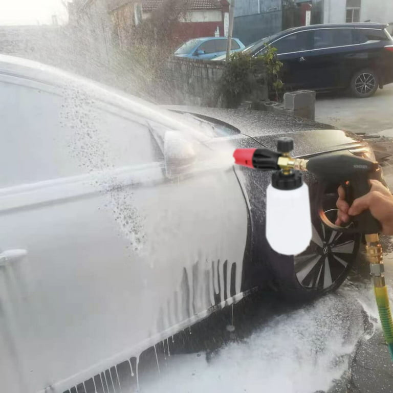 Car Wash from Spray Gun with Foam Aimed at the Car Wheel Stock Photo -  Image of selfservice, self: 158306714
