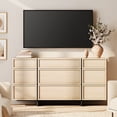 thumbnail image 4 of WAMPAT Modern 9-Drawers Dresser for Bedroom, Wooden Chest of Drawers with T-Shaped Wood Legs, Storage Cabinet and Closet Organizer for Bedroom, Hallway, Living Room, Light Oak, 4 of 9