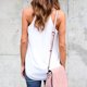 thumbnail image 4 of Camiseta sin mangas con cuello en V para mujer, camiseta holgada informal de verano con tirantes y cuello en V, camisa de gasa cruzada, 4 of 6