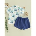 thumbnail image 3 of Toddler Baby Boy Dinosaur Clothes Shorts Set 6M 12M 18M 2T 3T Short Sleeve Button Down Shirt Top Solid Shorts Summer Outfit, 3 of 8
