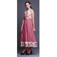 thumbnail image 3 of Bimba Robe Anarkali Aquarelle Rose Col Mandarin Sans Manches Kurtis pour Femmes Imprimé Robe Maxi XX-Grand, 3 of 6