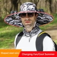thumbnail image 3 of SNNROO Solar Fan Outdoor Fishing Hat  Men Sun Hat with 2 Solar Fans  3 Speed Adjustable - Effective Sun Protection - Breathable Mesh Material - USB/Solar Powered - Ideal for Fishing  Gard, 3 of 4