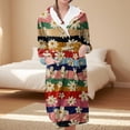 thumbnail image 2 of Women's Fleece Plush Robe Long Warm Plush Bathrobe Loungewear Jacket Printed Comfort Robe, 2 of 5