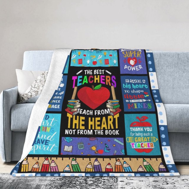 LHSHID Teacher Appreciation Gifts Throw Blanket Soft Fuzzy Fleece Blanket For Couch Bed Living Room Decoration 50x60in