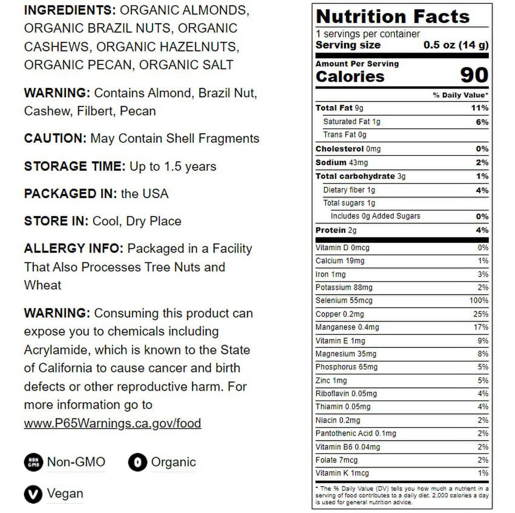 Organic Deluxe Nuts Mix, 1 Pound — Non-GMO, Kosher, Vegan — by Food to Live