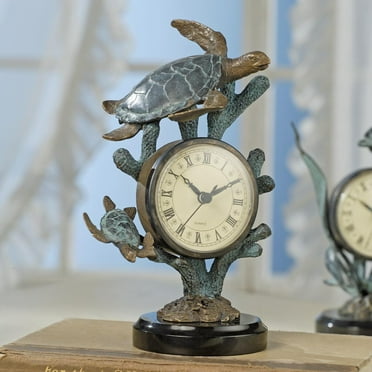 SPI Home- San Pacific Intl 33020 Turtle Clock - 6 W in.