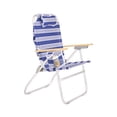 thumbnail image 4 of Heavy Duty Tall Beach Chair for Adults | 17" High Seat, 4-Position Reclining | Insulated Cooler & Storage Pouch, Shoulder Carry Strap, 300 lb Capacity, 4 of 9