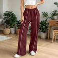 thumbnail image 7 of Wide Leg Pants For Women Elastic Waist Loose Fit Track Pants Fall Casual Workout Streetwear Trendy Sweatpants With Pockets, 7 of 7