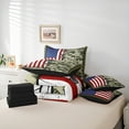 thumbnail image 6 of Castle Fairy Teens Adults Abstract Camouflage Twin Bedding Sets 7-Piece,USA Flag Bedding Comforter Set Microfiber,Retro Vintage Breathable Sheet Sets,Super Cozy Room Decor,Reversible, 6 of 8